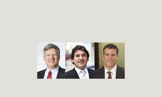 Headshots of individuals, likely authors or experts, related to an article on construction trends or law.